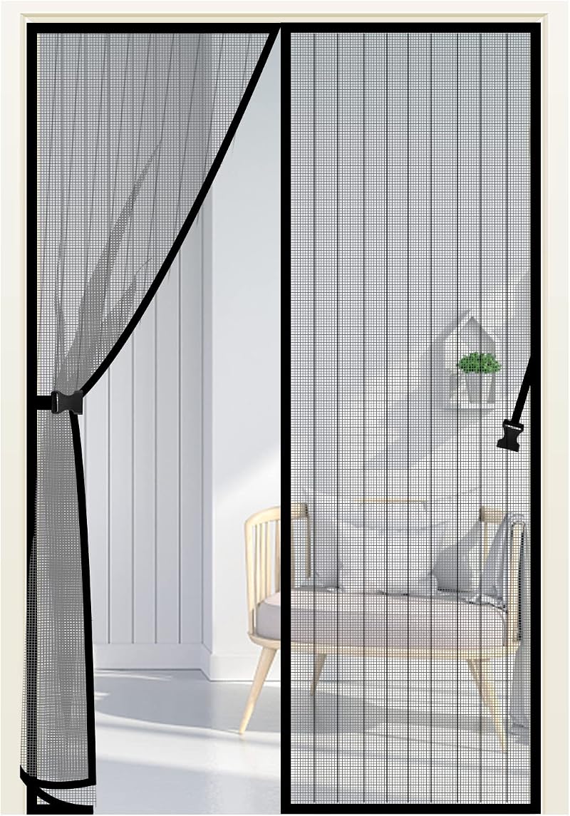 Jsdoin Magnetic Screen Door Mosquito Mesh Curtain 90x210cm Anti Fly Mesh