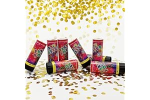 PPXMEEUDC Confetti Poppers Cannons for Wedding Birthday Graduation Baby Shower Kids Fun Party Supplies Decorations and Favors (Gold)