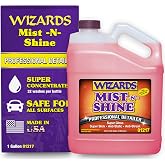 Wizards Mist-N-Shine Quick Detailer Spray - Waterless Wash - 1 Gallon | Anti-Static Formula for Paint, Chrome, Glass, Plastic, and Rubber Trim, Wax-Free, No Petroleum Solvents, Cars, Bikes, Boats
