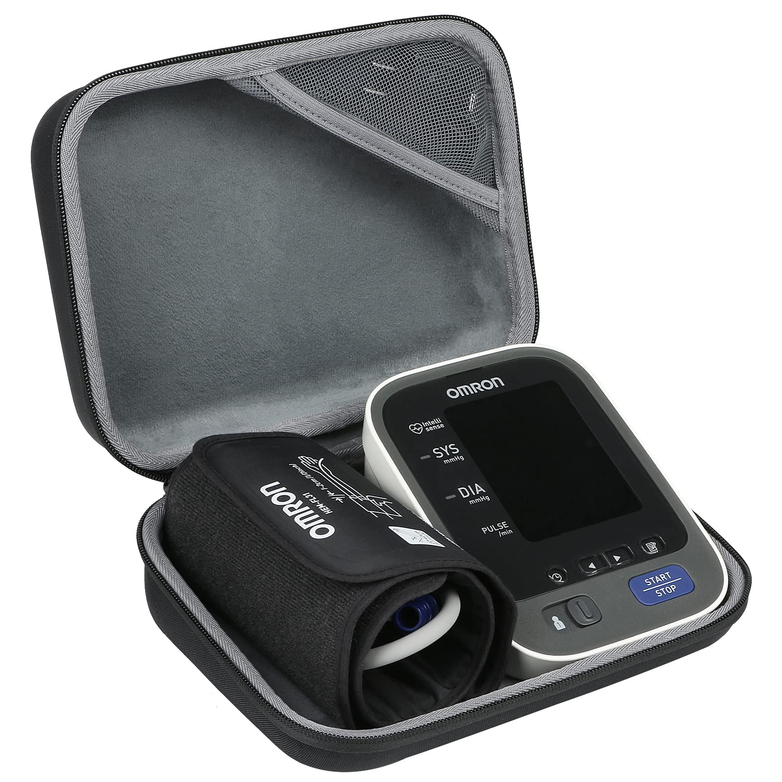 co2CREA Hard Storage Bag Carrying Case for Omron X4 X3 X2 M4 M3 Smart Upper Arm Blood Pressure Monitor BP5255 and Comfort Cuff (Case Only, Without Blood Monitor in it
