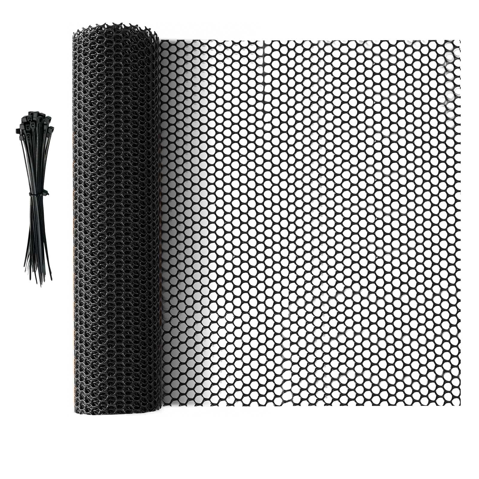 Dnoifne 5 m x 40 cm Roll Mesh Fence, Versatile Black Plastic Fencing & Netting, Cuttable Animal Wire Mesh Fence, Durable Tree Trunk Protector, Suitable for Cat Dog Rabbit Barrier and Plant Protectors
