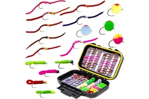 Outdoor Planet 24/48/66/72 Premium Hand Tied Fly Fishing Flies Assortment | Fly Boxes Included | Dry, Wet, Nymphs, Streamers, Wooly Buggers, Terrestrials | Trout, Bass Lure Set, Kit, Gift