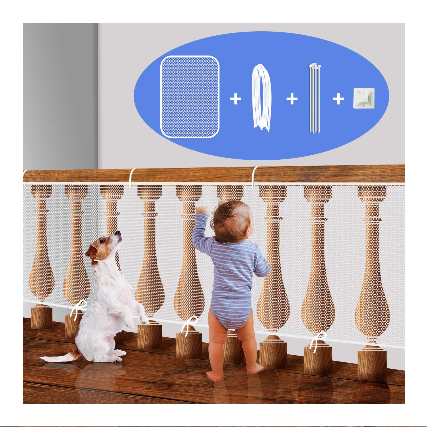 baby safety stair railing guard