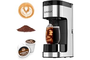 CHULUX SoloBrew Single Serve Coffee Maker, for K Cup and Ground, 3 Brew Sizes with Strong Button & Over Ice Feature, 14oz Removable Reservoir, for Home, Travel, RV, Office and Dorm