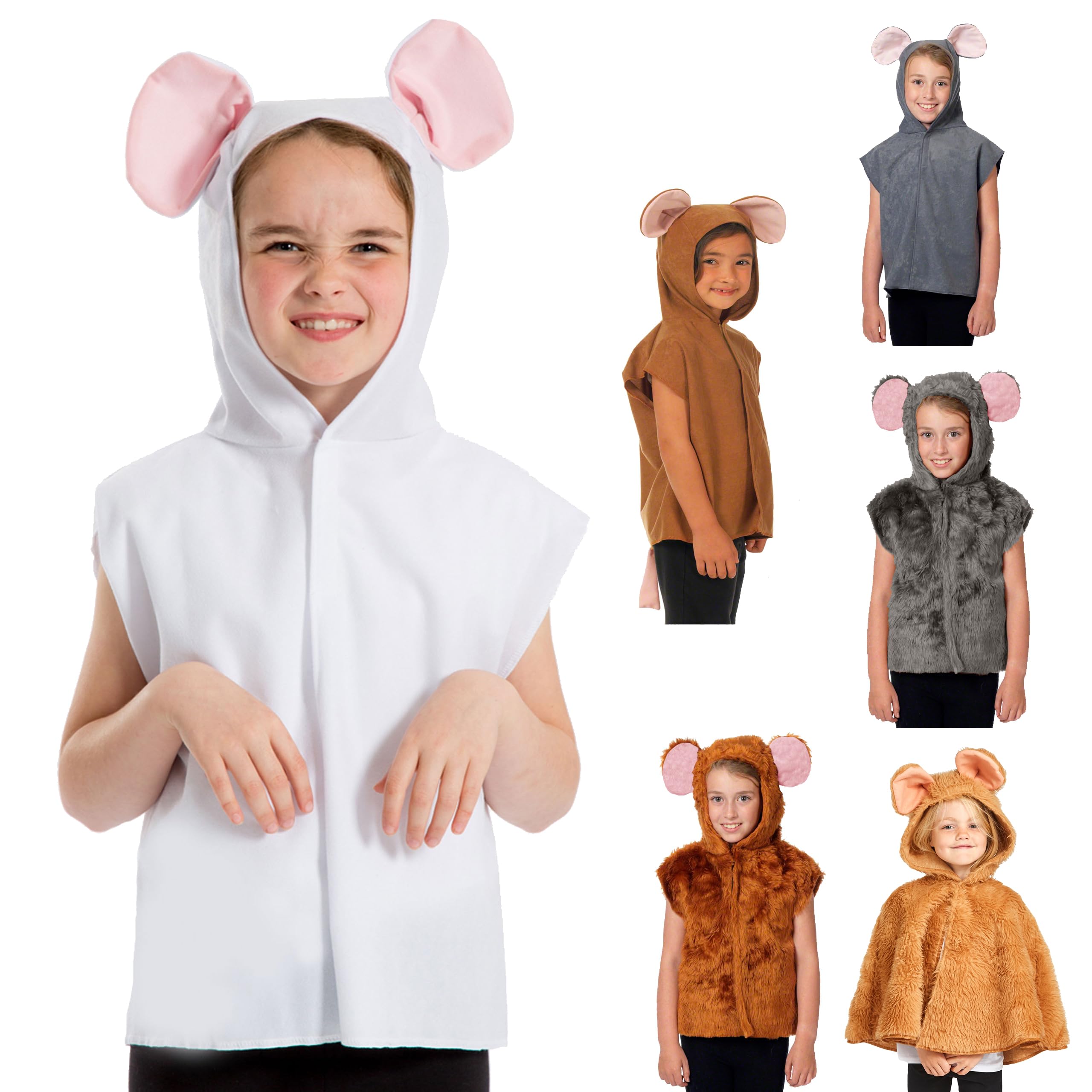 Charlie Crow White Mouse costume for kids one size 3-8 Years.