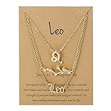 3Pcs Zodiac Necklace Set 12 Constellation Sign