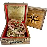 Top Grade 5-Inch Large Brass Nautical Sundial Compass – Perfectly Calibrated Antique Vintage Collectible | Timeless Love Gift for Him & Her – Ideal for Anniversary, Wedding & Father’s Day