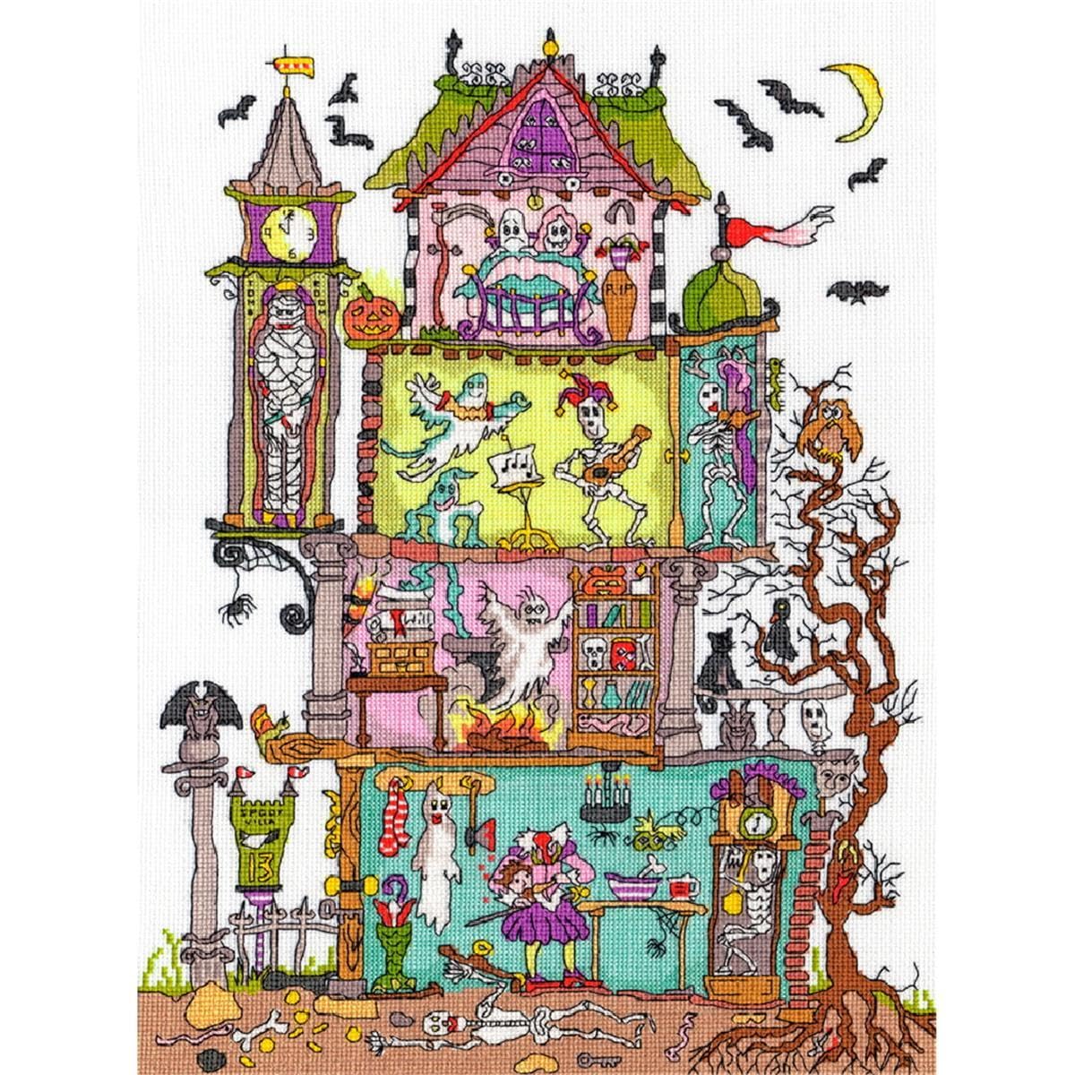Bothy Threads Cross Stitch Kit - Cut Thru' Haunted House