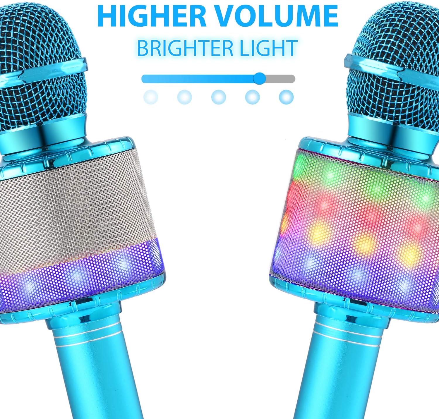 Fede Microphone for Kids Adults Wireless Bluetooth Microphone with Flashing Colorful LED Lights Portable Speaker Karaoke Machine - Image 4