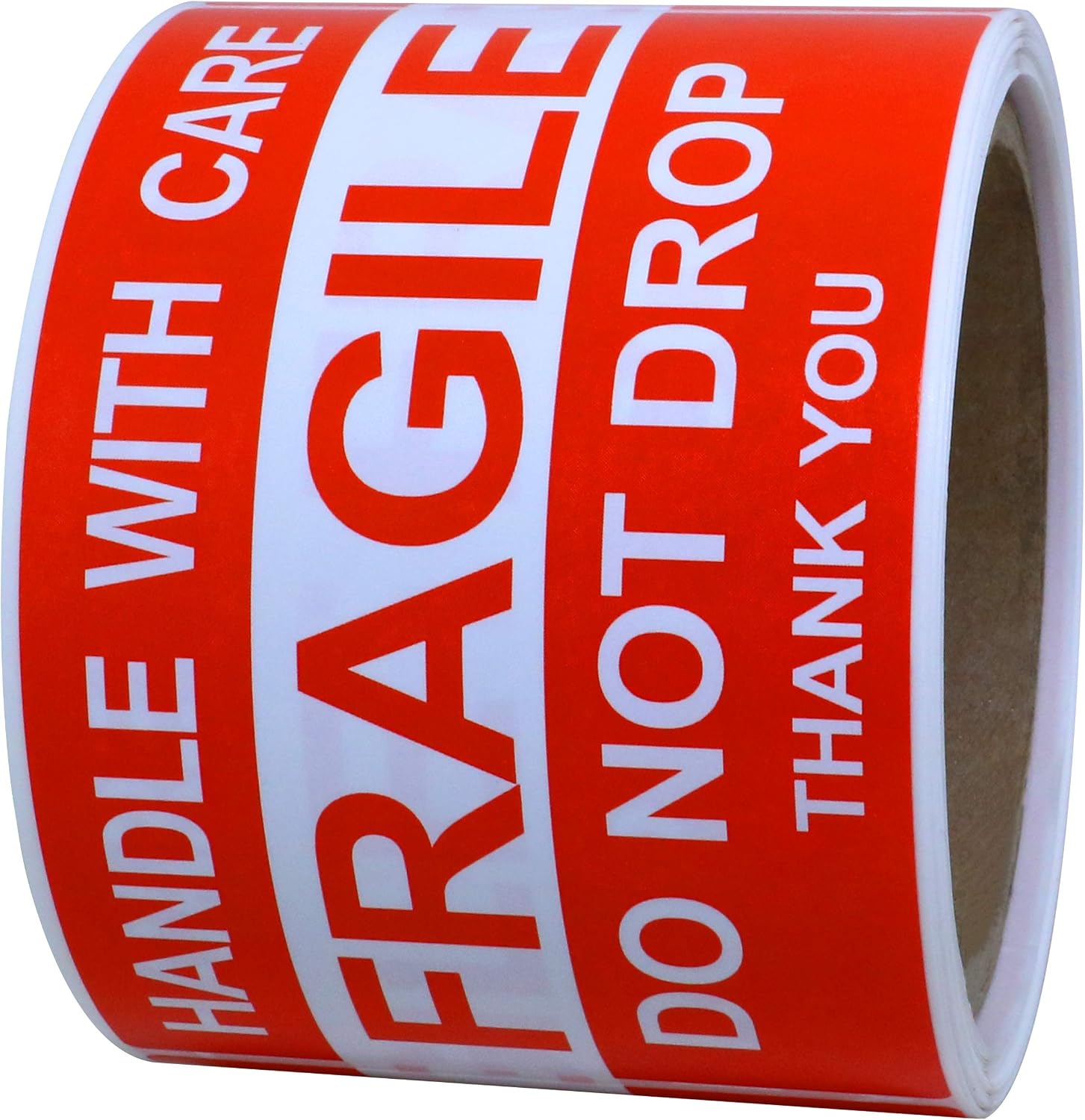 Hylabelest 3x5 Inch Do Not Drop Thank You Fragile Stickers Adhesive Label 100 Per Roll (3 * 5”), Red, 76*127mm