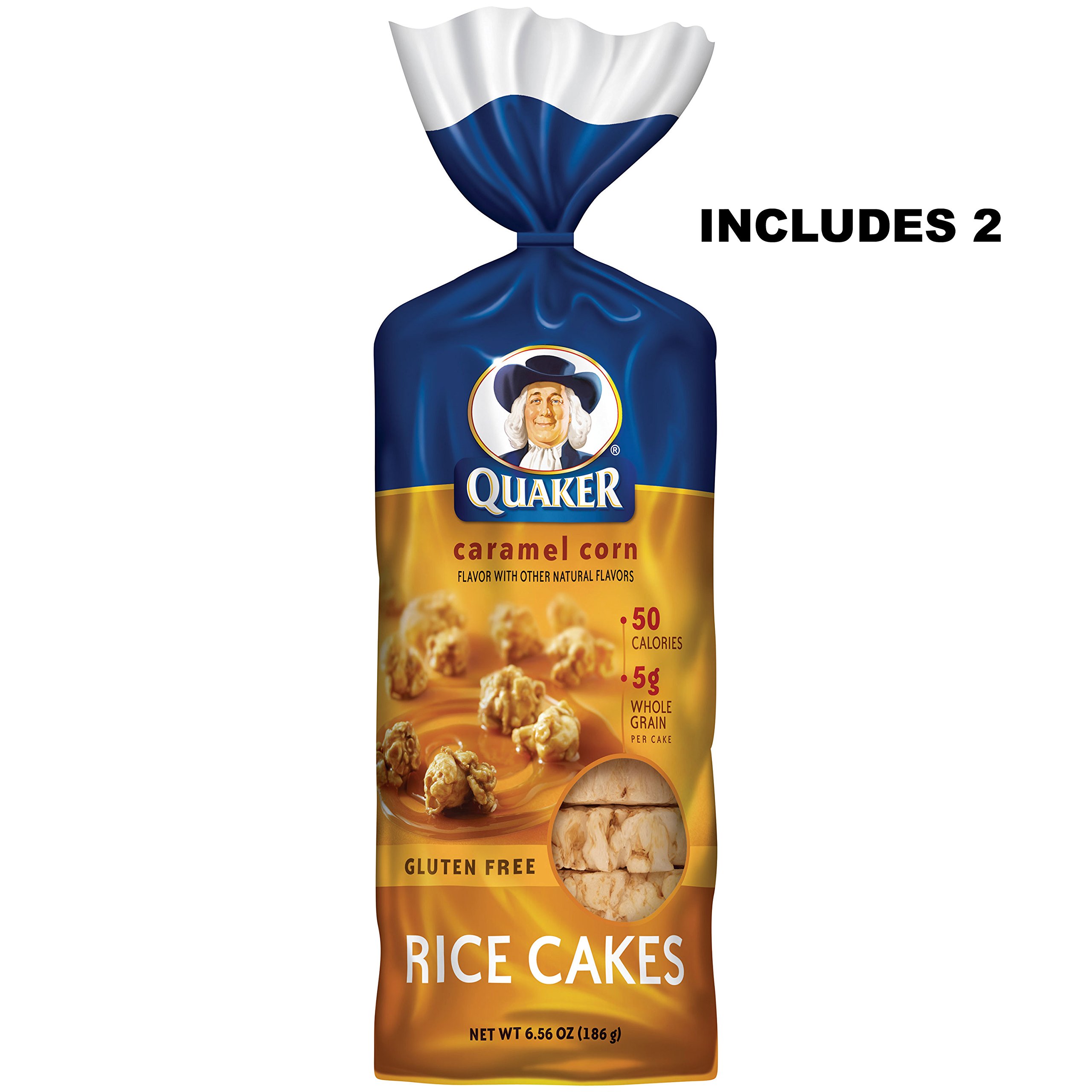 Quaker Large Rice Cakes, Gluten Free, 3 Flavor Variety Pack, 6 Count