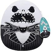 Squishmallows 8-Inch Jack Skellington - Nightmare Before Christmas - Official Jazwares Disney Plush - Collectible Soft & Squishy Stuffed Animal Toy - Gift for Kids, Girls & Boys