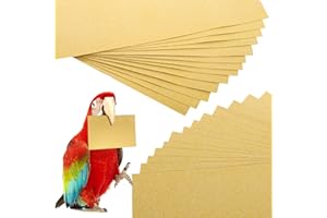 Okllen 50 Pieces Gravel Liner Paper for Bird Cage, 11 x 17 inch Birdcage Liner Pet Bedding Accessories, Parrot Cage Sandpapers