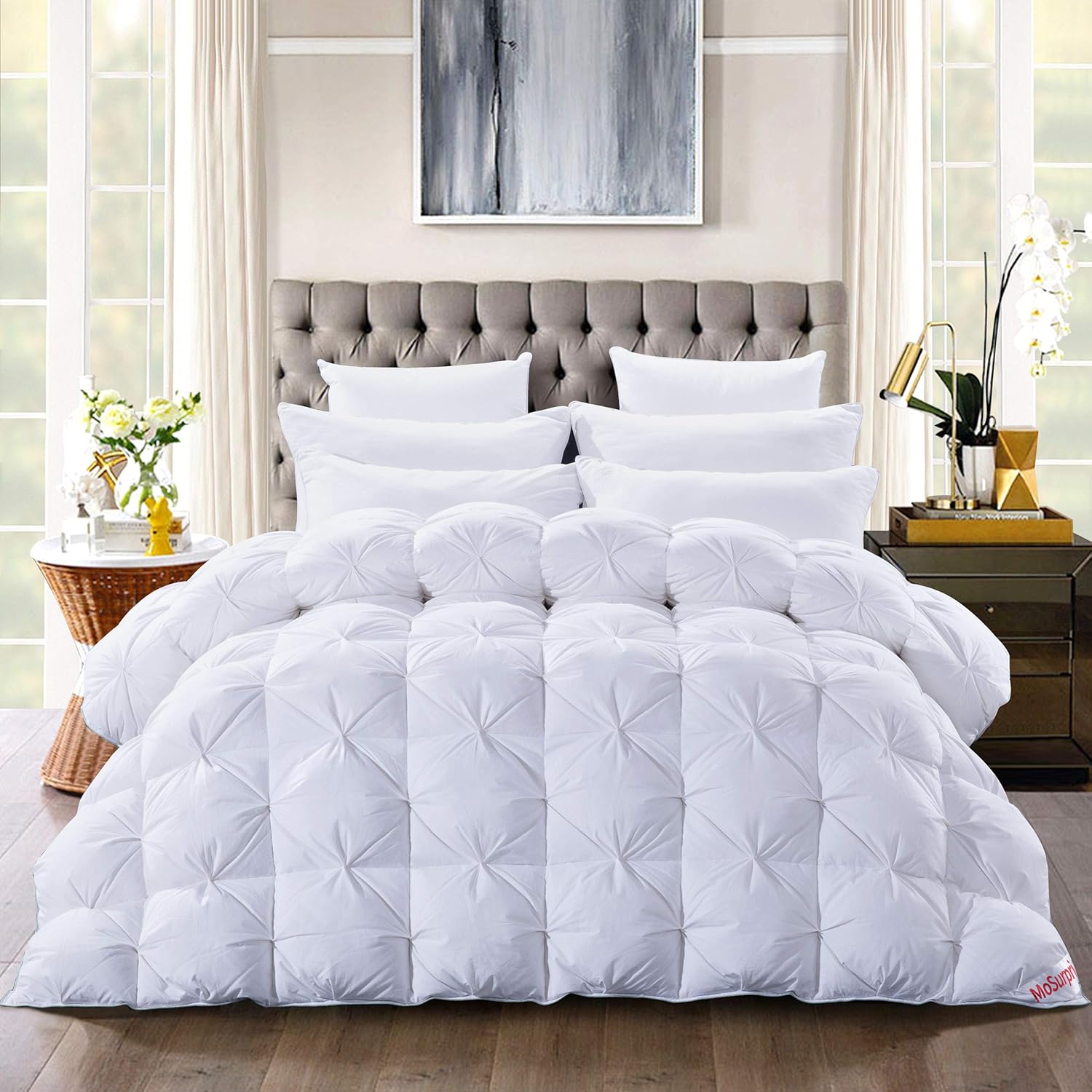 Mosurprise Couette Naturelle En Duvet Doie Blanc Couette 4 Saisons Chaude Legere 100 Duvet Couette Anti Acariens Torsade Tridimensionnelle Housse 100 Coton 200 X 200 Cm 10 5 Tog Ameublement Et Decoration Gadgetforall Couettes Et Housses De Couettes