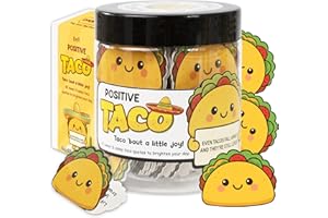 MIARITA Positive Taco Jar - 60 Emotional Support Taco Affirmation Cards Xmas Stocking Stuffers Birthday Gift Christmas White Elephant Gifts for Women Men Teens Friends Coworkers Mom Sisters Teacher Gifts