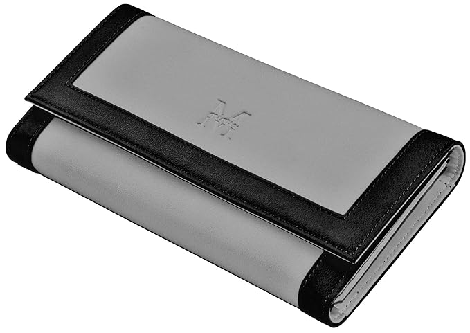 Mimis Portemonnaie für Damen - Vegane Clutch Geldbörse - Schwarz Grau