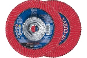 PFERD POLIFAN®-Curve Radial Type Flap Disc - 4-1/2" x 5/8-11" Thread, 60 Grit Ceramic Oxide, Welding Accessory and Angle Grinder Attachment - For Steel and Stainless Steel (INOX) Grinding - Pack of 1 - Part 67405