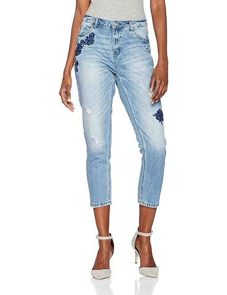 ONLY Damen Jeanshose Onltonni Bf DNM Emb Jeans Bj