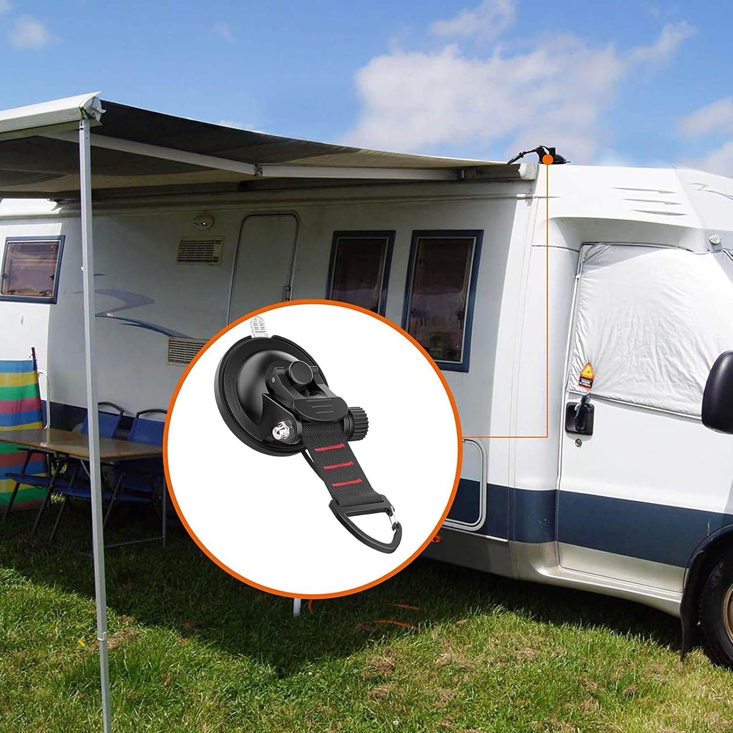 Amazon 吸盤 フック 強力 タープ連結用 車 カーサイドタープ テント用アクセサリー サンシェード固定 荷物締め付け 屋外用 4個入り 吊りクランプ