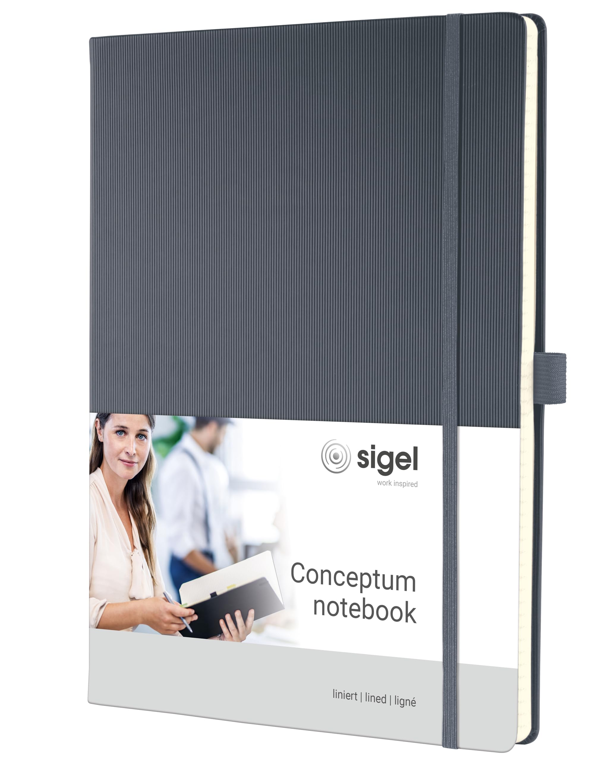SIGEL CO649 Premium Notebook lined, A4, hardcover, Grey - Conceptum