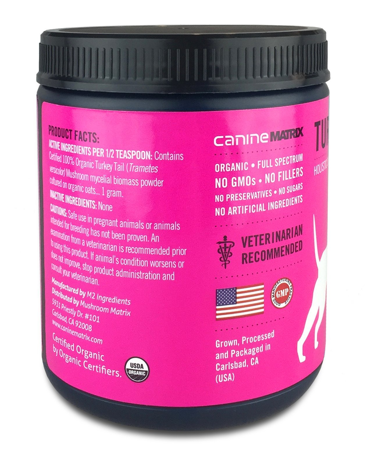 Canine Matrix Organic Mushroom Supplement for Dogs and Cats, Turkey