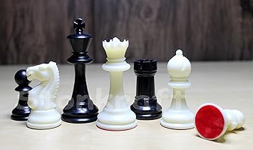 StonKraft 4 King Height - Tournament Chess Pieces (with Two Extra Queens) Chessmen Staunton Chess Coins - Ideal for Professional Chess Players