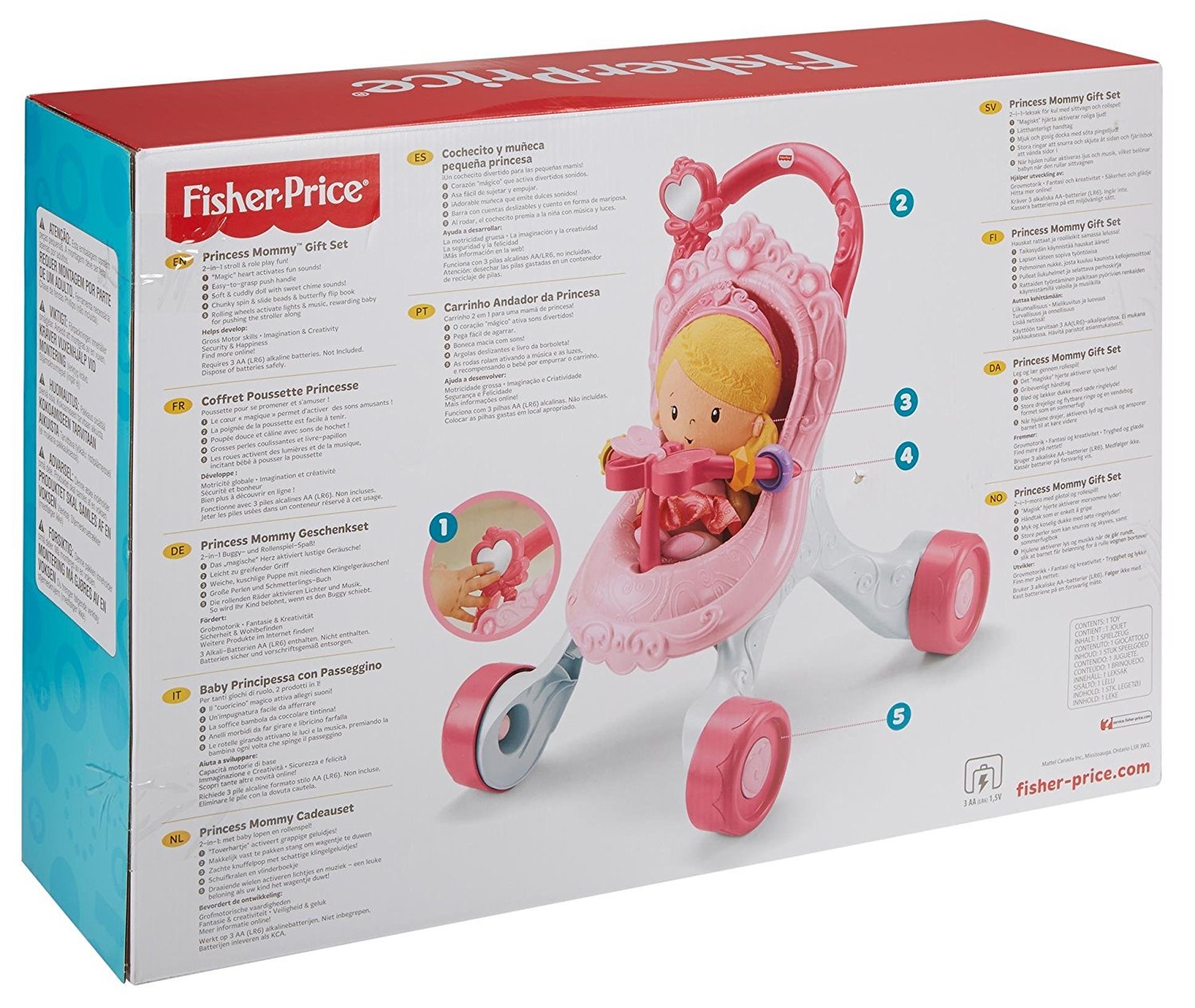 fisher price princess mommy stroller