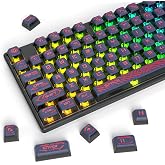 Owpkeenthy PBT Punk Pudding Keycaps, ASA Profile Shine Through 120 Keys Key Cap Set Fit 60% 61/68/75/87/98/108 Mechanical Key