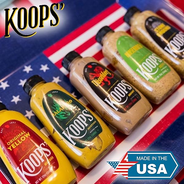 KOOPS’ SPICY BROWN MUSTARD – SPICY MUSTARD, GLUTEN-FREE, KOSHER, MADE IN USA, FROM QUALITY MUSTARD SEEDS, DELICIOUS AND BOLD FLAVOR – 12 OZ, PACK OF 1
