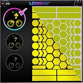 LOOM&reg; Reflective Stickers, | 67pc Brilliant, Fluorescent Yellow-Green | High-intensity German ORAFOL film for long-range headlight visibility, with durable adhesive for bikes, helmets and gear