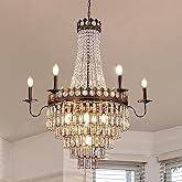 Wellmet French Empire Crystal Chandelier, 13-Light Bronze Luxury Crystal Chandelier, Traditional Court Chandelier For Living 
