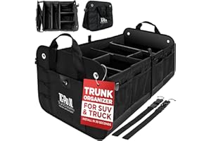 TRUNKCRATEPRO XL Premium SUV, Truck, Car Trunk Organizer With Expandable Compartments - Lightweight Foldable Cargo Organizer