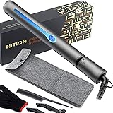 NITION Professional Salon Hair Straightener Argan Oil Tourmaline Ceramic Titanium Straightening Flat Iron for Healthy Styling