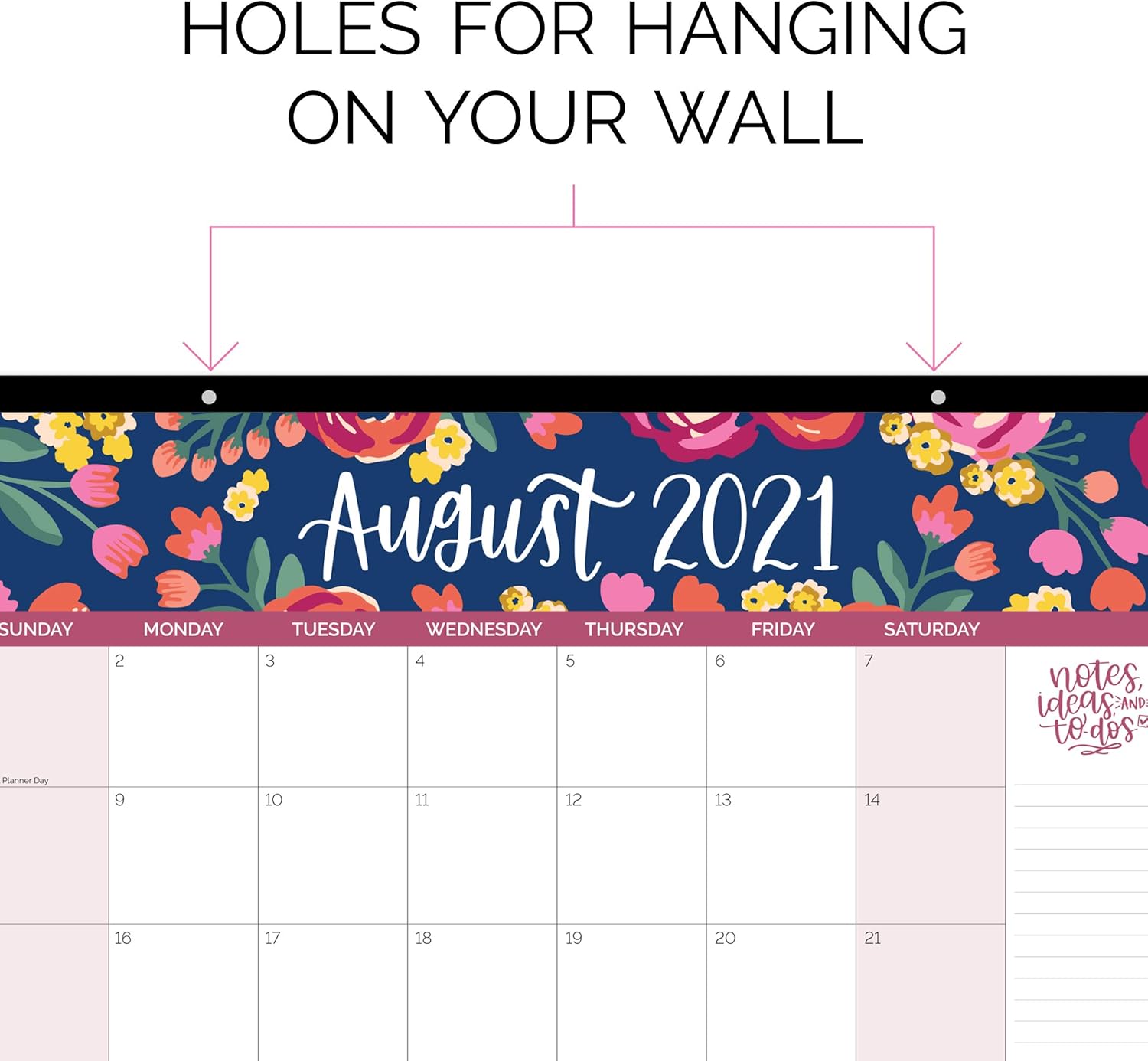 bloom daily planners 2021-2022 Academic Year Desk/Wall Calendar - 21" x 16" Large Monthly Organizer Pad (August 2021 - July 2022) Hanging or Desktop Blotter - Vintage Floral : Office Products