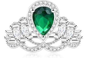 Zircobic Sizeable Teardrop-Shape Ring With Sparkling Crown | Fashion CZ Stone Women's Gift | Open Size Jewels Symbolizing ete