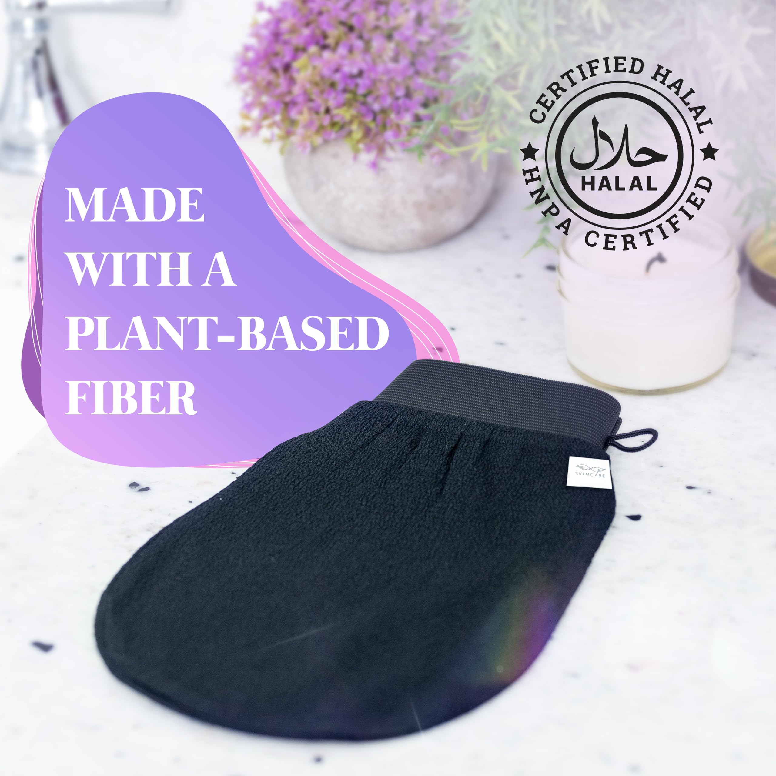 Seraphic Skincare Korean Exfoliating Mitts (2pcs) Exfoliator Gloves