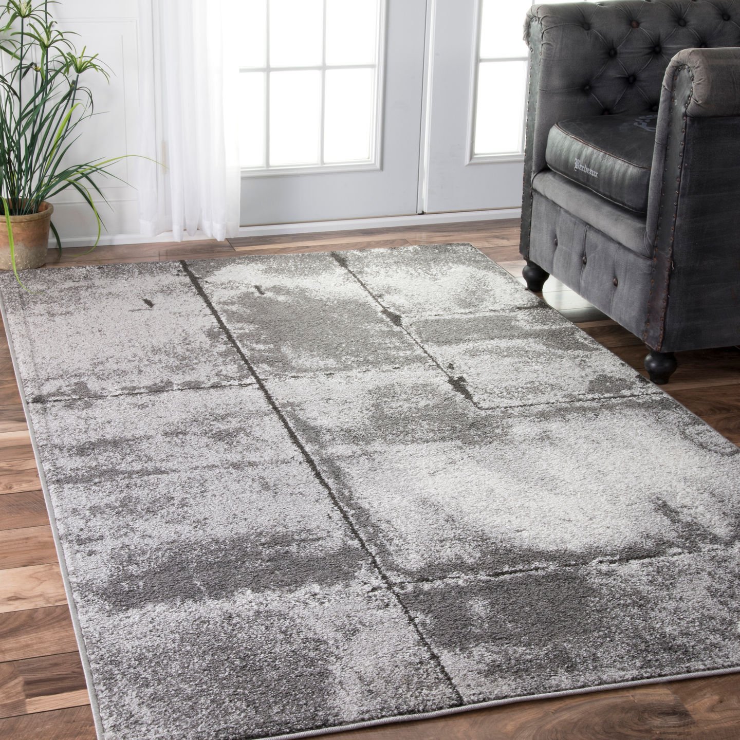 nuLOOM Plain Lines Contemporary Area Rug, 5' x 8', Grey