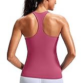 Workout Tank Top with Built in Bra for Women - Racerback Butter Soft Athletic Tops Yoga Tank Tops with Removable Pads