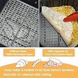 BYKITCHEN 50PCS Air Fryer Liners 6.5in Inner 8.3in Outer Greaseproof Square view 5