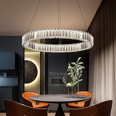 Buy Votag Modern Crystal Chandelier Lighting 1 Rings Round Pendant Light Ceiling Light Fixture For Living Room Dining Room Bedroom 6000k Cool White Online In Turkey B08r5qzxft