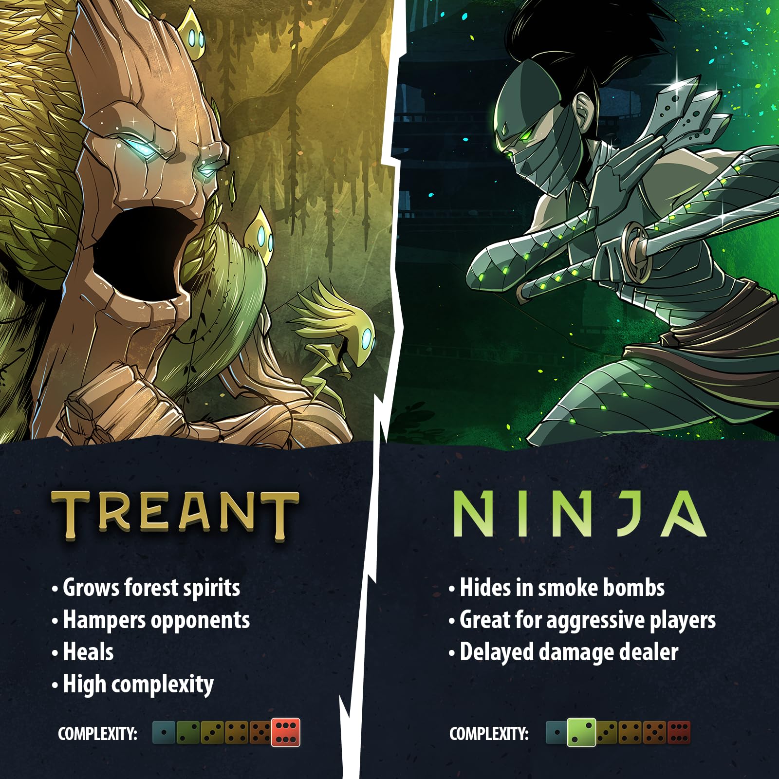 Dice Throne - Two Hero Box - Treant v Ninja - Fast Playing Collectible Tabletop Game