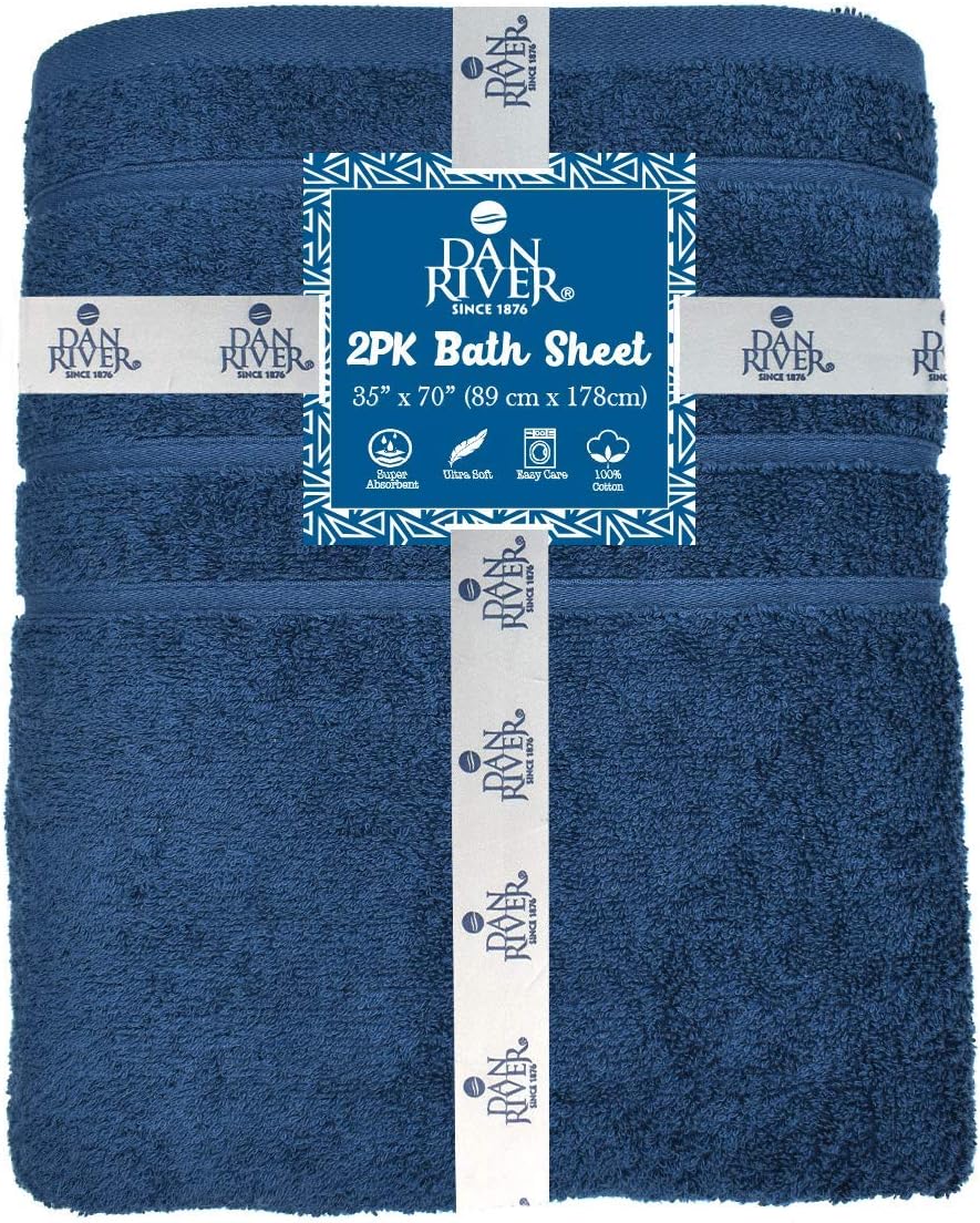 100% Cotton Bath Sheet Set of 2–Super Soft Bath Sheets 35x70–Blue Opal Bath Sheet Towel Set–Oversized Bath Towels–Quick Dry Bath Sheets–Super Absorbent Bath Sheets–Bath Sheets Spa Hotel Collection: Kitchen & Dining