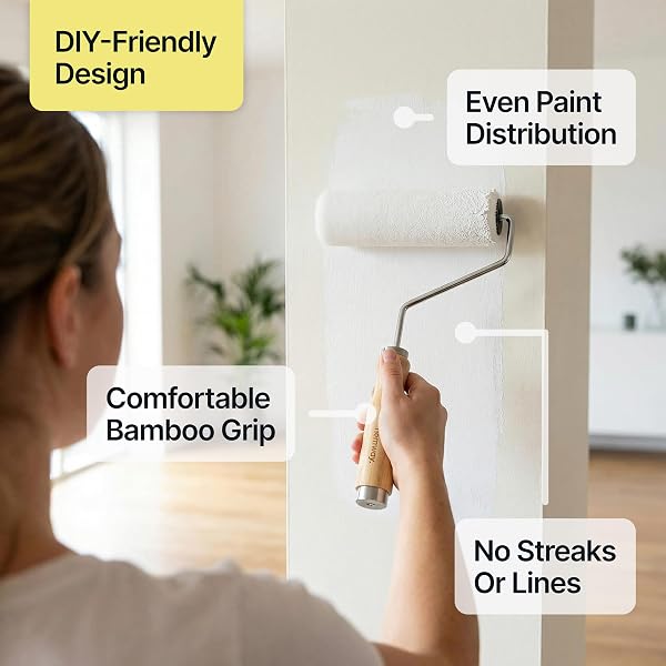 PAINTING KIT 9 INCH | PAINT ROLLER KIT INCLUDES 9″ ROLLER FRAME, 2 MID PILE SLEEVES, TRAY, 1.5″ CUTTING IN PAINT BRUSH, 12FT DUST SHEET, STIRRER & 50M PAINTERS TAPE | PREMIUM PAINTING SUPPLIES, HEMWAY