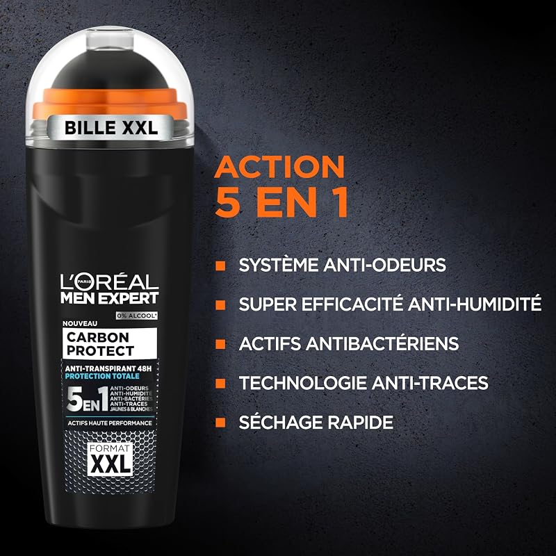 L'Oréal Paris Men Expert – Carbon Protect Ice Fresh XXL – Deospray für Herren, gegen Fingerabdrücke, 100 ml, XXL-Format