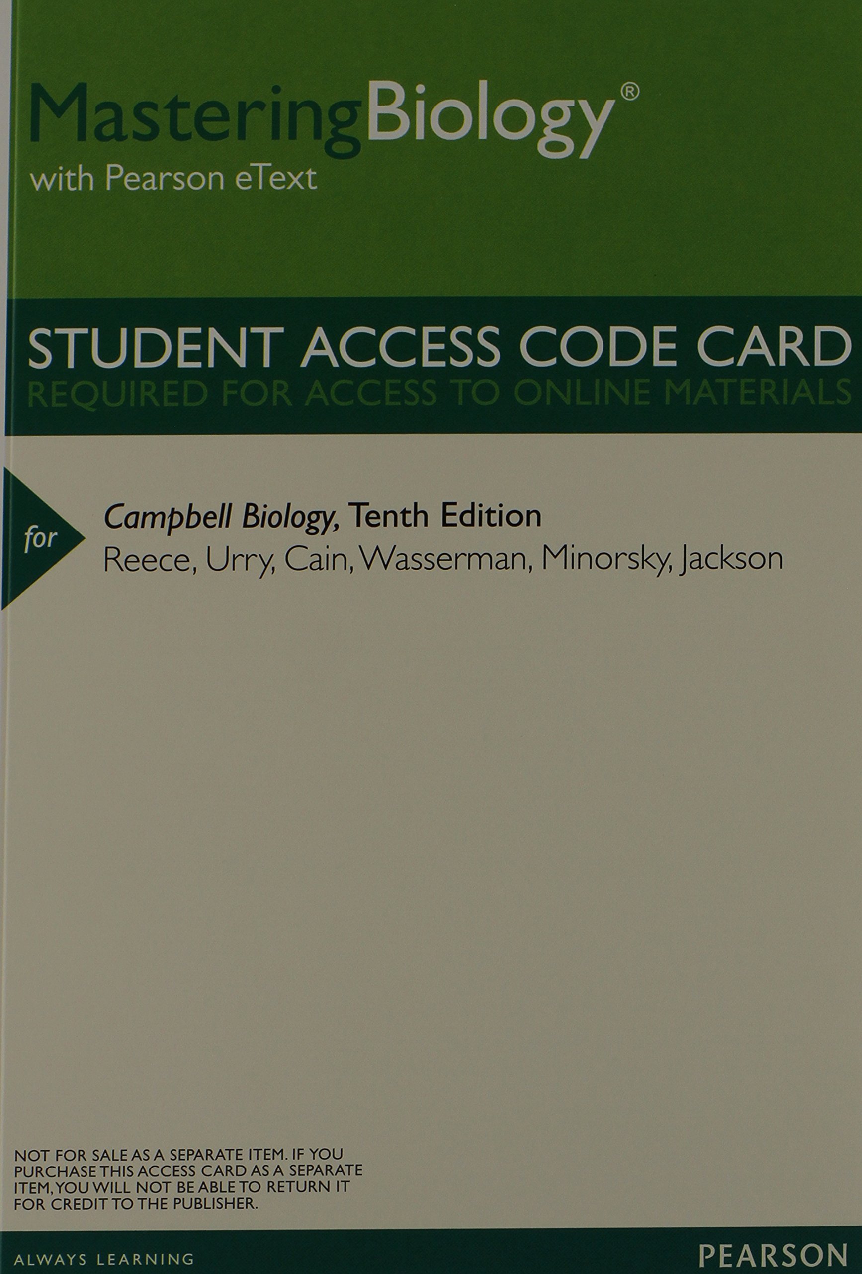 Campbell Biology, Books a la Carte Plus Mastering Biology with eText -- Access  Card Package (10th Edition): Jane B. Reece, Lisa A. Urry, Michael L. Cain,  ...