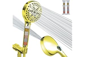 High Pressure 10-Mode Handheld Shower Head - Built in Power Wash for Clean, Replaceable Filter Soften Hard Water Remove Chlor