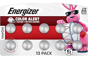 Energizer CR2032 Lithium 3V Coin Batteries for Watches, AirTags, Key Fobs, Small Electronics (10 Pack)