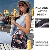 HOMESPON Insulated Lunch Bag for Women Men Pink Flowers Large Capacity view 7