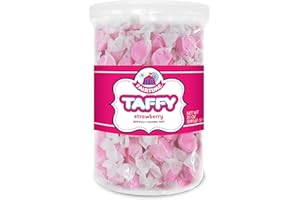 Fairtime Taffy Bulk Pink Candy for Candy Buffets, Strawberry Taffy, Strawberry Candy, Bulk Candy, Pinata Candy, Individually Wrapped Candy - Kosher Candy, 21 Ounce Tub
