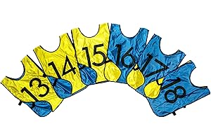 LVL10 Sports Pinnies - Reversible Numbered Practice Vest Pennies for Soccer, Basketball Scrimmages - Adults Kids